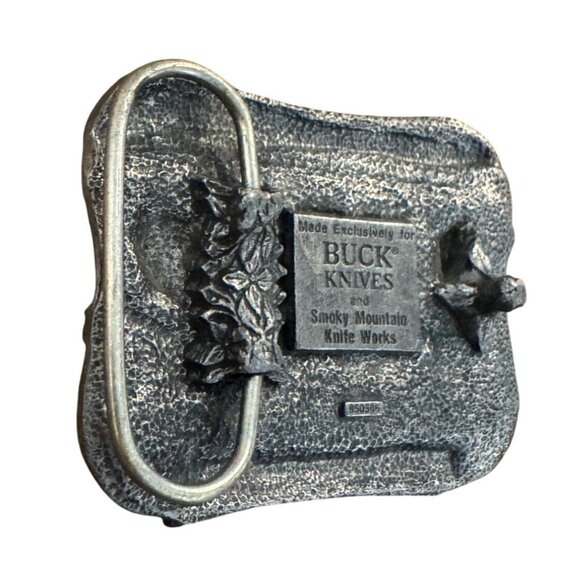 Buck Knives Collectible Belt Buckle Four Generations Knife Makers Smoky Mt. Pewt - Picture 5 of 6